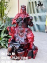 Tượng Quan Công Gỗ Trắc Đen Đỏ Cao 50 Ngang 30 Sâu 25 Cao Cả Kỷ 86 (cm)