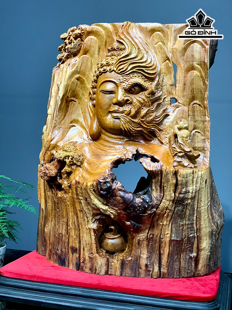 Tác Phẩm Thiện Ác Gỗ Hương Cao 73 Ngang 60 Sâu 28 (cm)