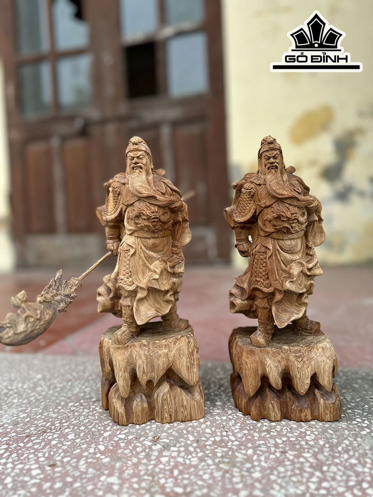 Tượng Quan Công Gỗ Ngọc Am Cao 30 Ngang 9 Sâu 7 (cm)