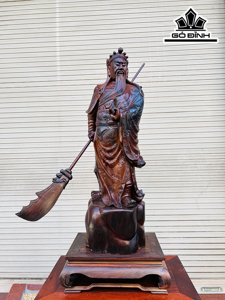 Tượng Quan Công Gỗ Trắc Cao 86 Ngang 28 Sâu 26 (cm)