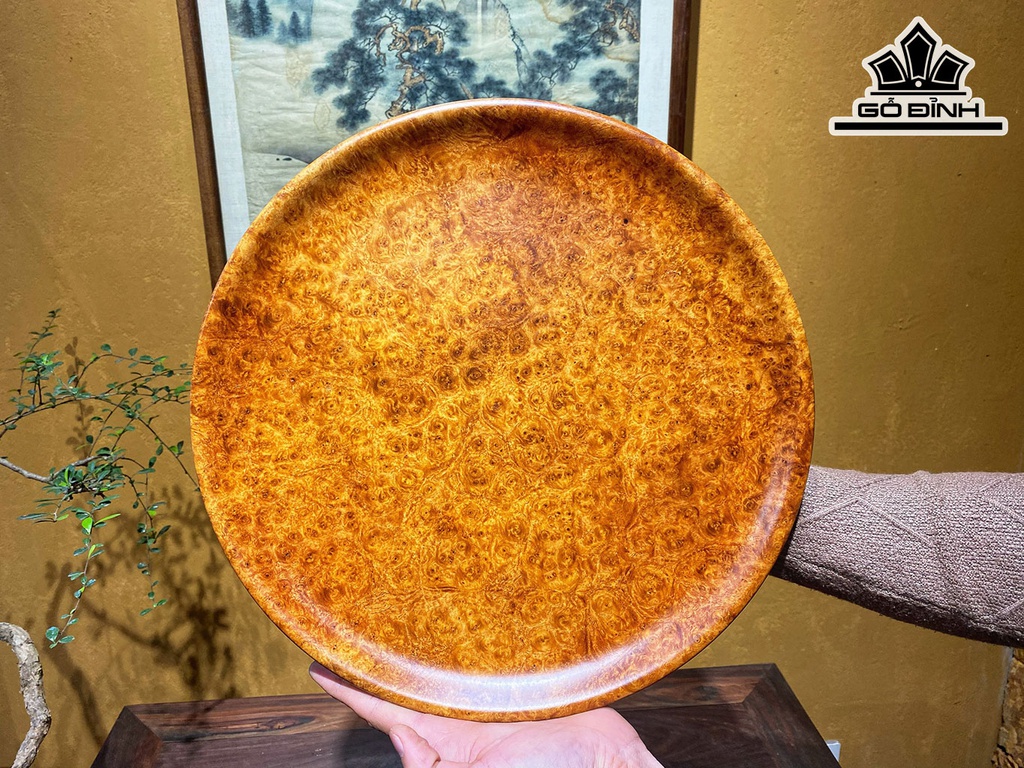 Đĩa Gỗ Trang Trí Gỗ Nu Hương Cao 34,5 Đường Kính 2,8 (cm)