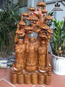 Tượng Tam Đa Phúc Lộc Thọ Gỗ Xá Xị ( Gù Hương )  Cao 97 Rộng 50 Dày 23 (cm)