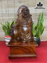Tượng Thần Tài Gỗ Hương Cao 52 Ngang 28 Sâu 18 (cm)