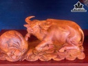 Tượng Trâu Gỗ Hương Cao 18 Ngang 43 Sâu 14 (cm)
