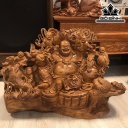 Tượng Phật Di Lặc Ngũ Phúc Gỗ Hương Cao 51 Ngang 72 Sâu 40 (cm)