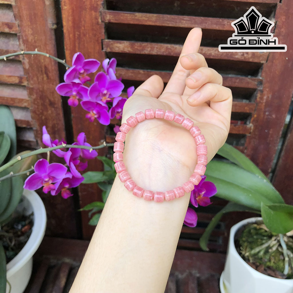 Vòng Tay Đá Đào Hoa Đường Kính Hạt 7,2(mm) 30gr