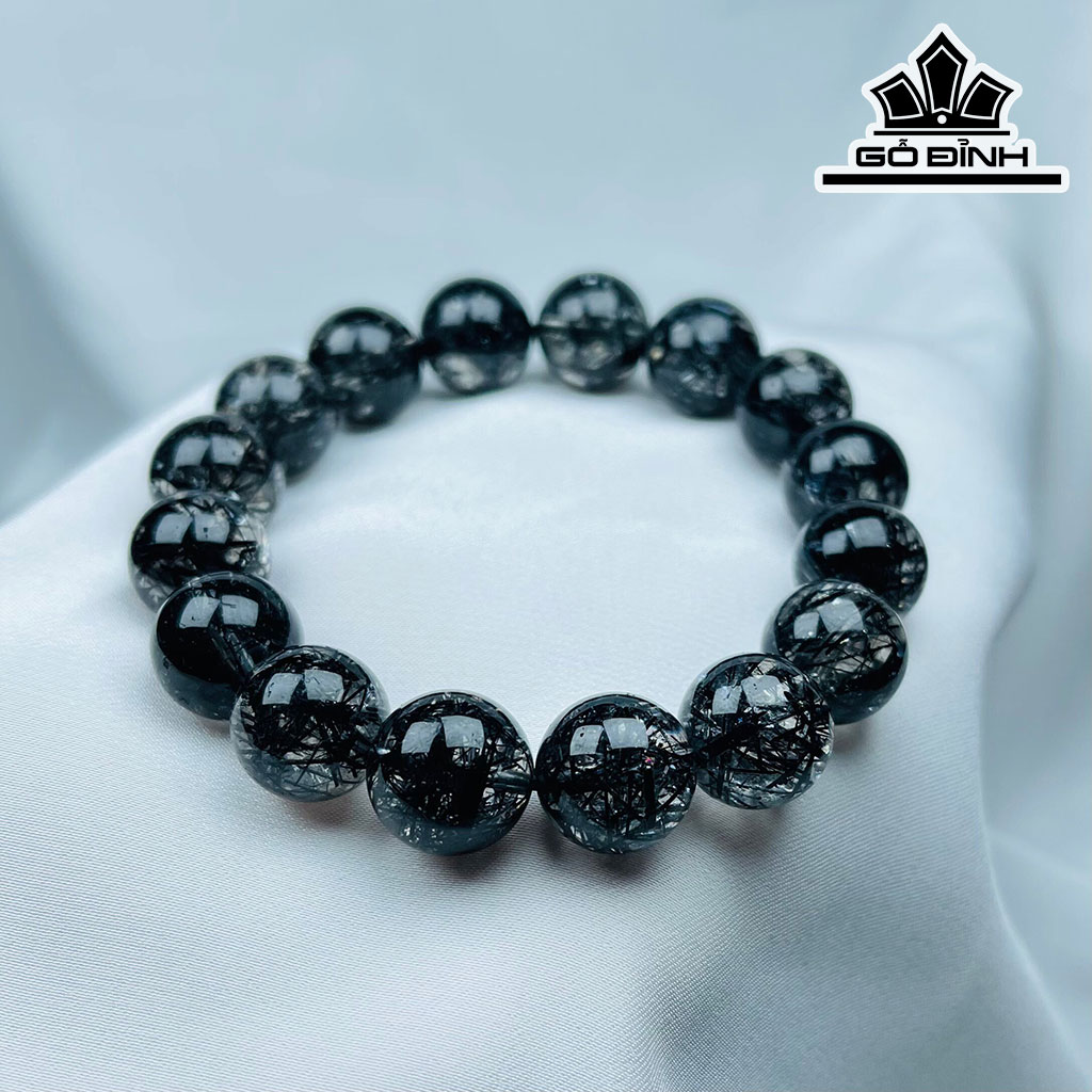 Vòng Tay Tóc Đen Đường Kính Hạt 12 (mm) 48gr