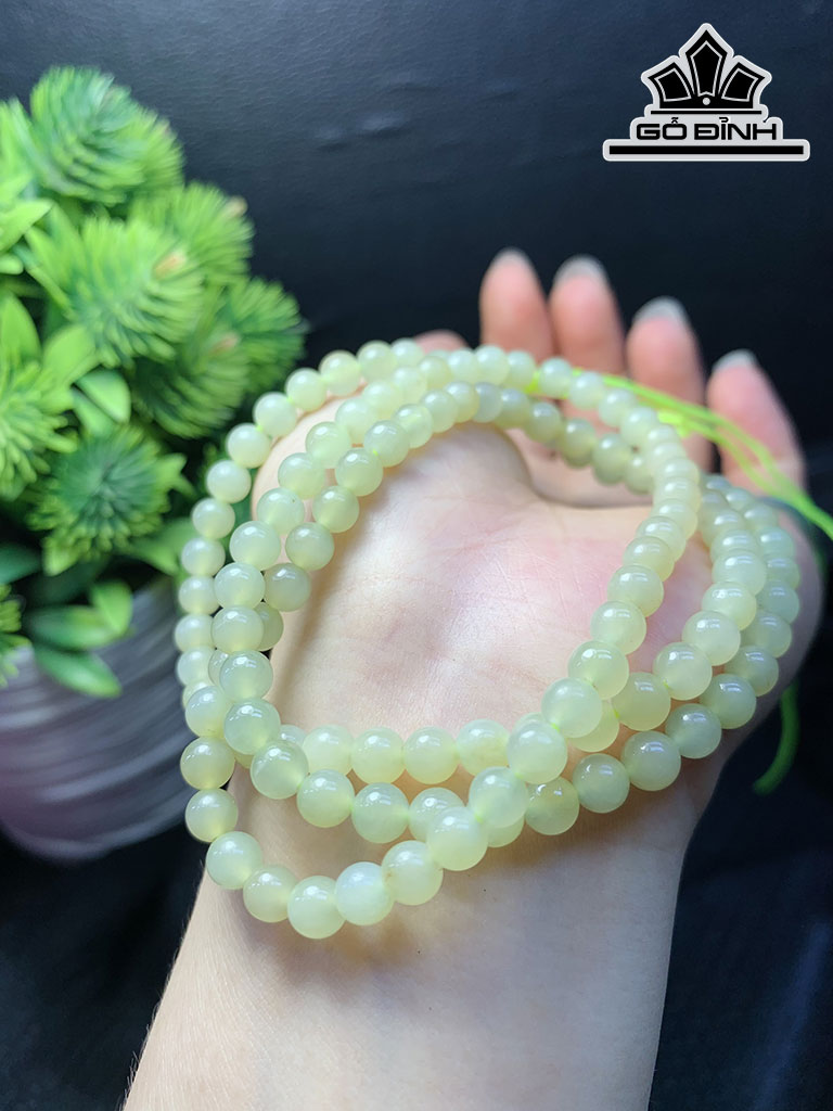 Vòng Tay Đá Ngọc Hòa Điền Đường Kính Hạt 5 (mm)
