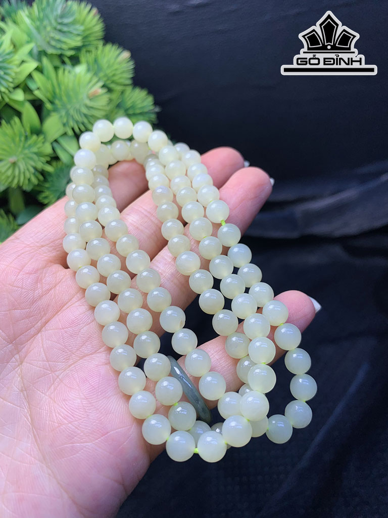 Vòng Tay Đá Ngọc Hòa Điền Đường Kính Hạt 6 (mm)