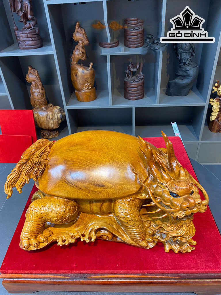 Tượng Long Quy Gỗ Hương Cao 22 Ngang 32 Dài 42 (cm)