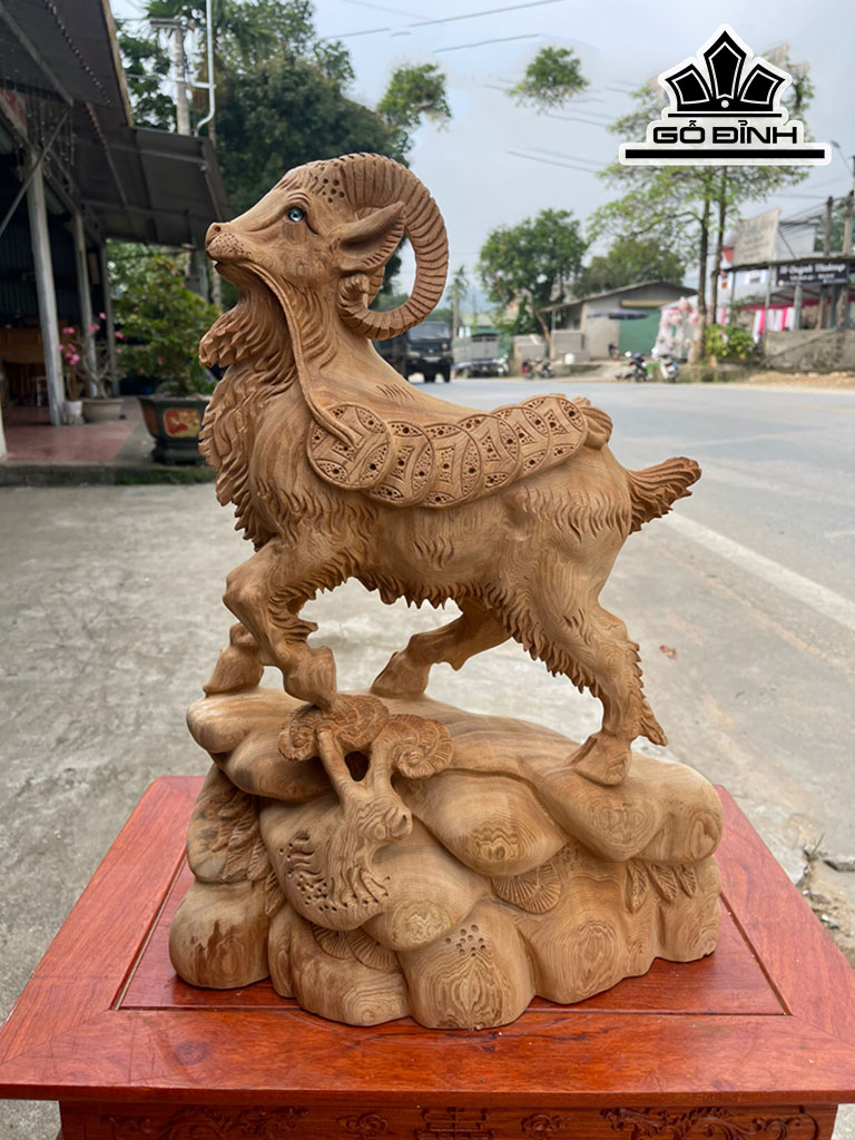 Tượng Nhất Dương Gỗ Ngọc Am Cao 55 Ngang 40 Sâu 18 (cm)