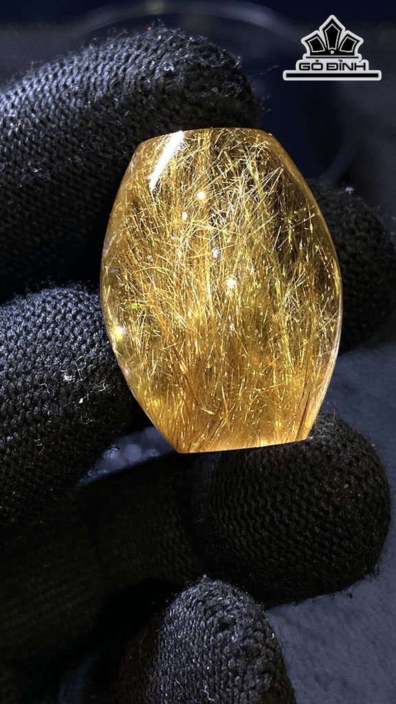 Lu Thống Đá Thạch Anh Tóc Vàng Cao 28,6 Đường Kính 22 (mm) 21,6gr