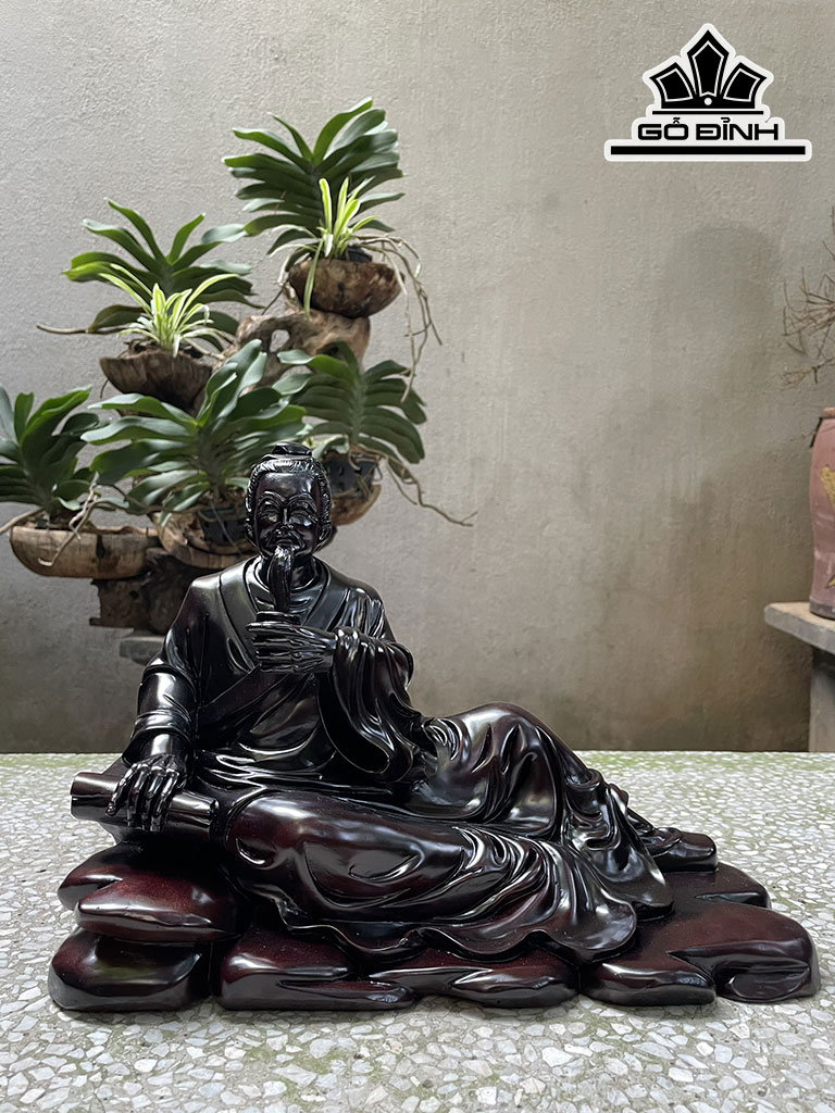 Tượng Thần Trà Gỗ Gụ Cao 25 Ngang 35 Sâu 15 (cm)