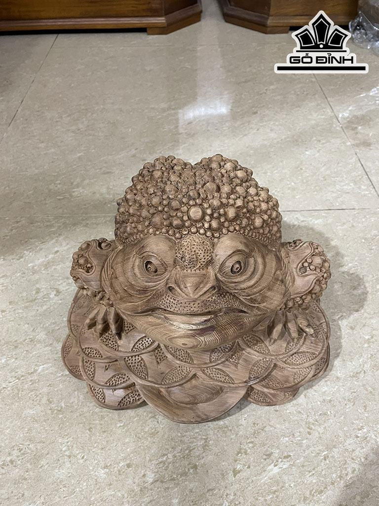 Tượng Thiềm Thừ Gỗ Ngọc Am Cao 20 Ngang 30 Sâu 24 (cm)