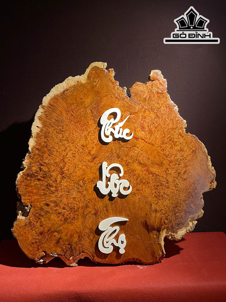 Tranh Chữ Phúc Lộc Thọ Gỗ Nu Hương Ngang 70 Cao 89 Ngang 88 Dày 0,1-2 (cm)