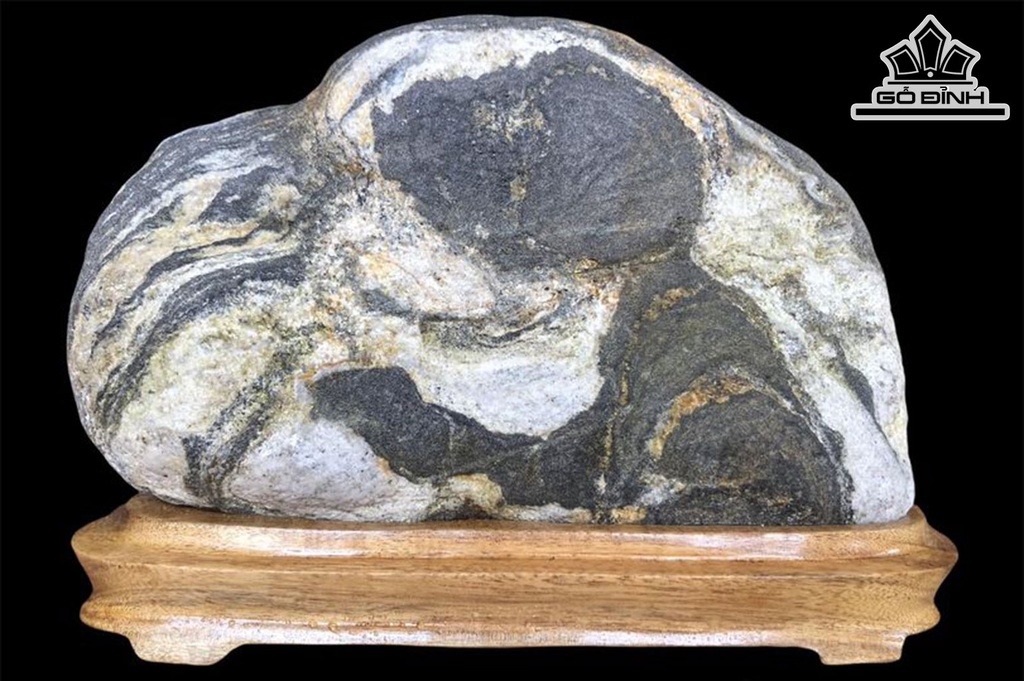 Tác Phẩm Đèn Sách Đá Cuội Cao 35 Ngang 25 Sâu 5 (cm)