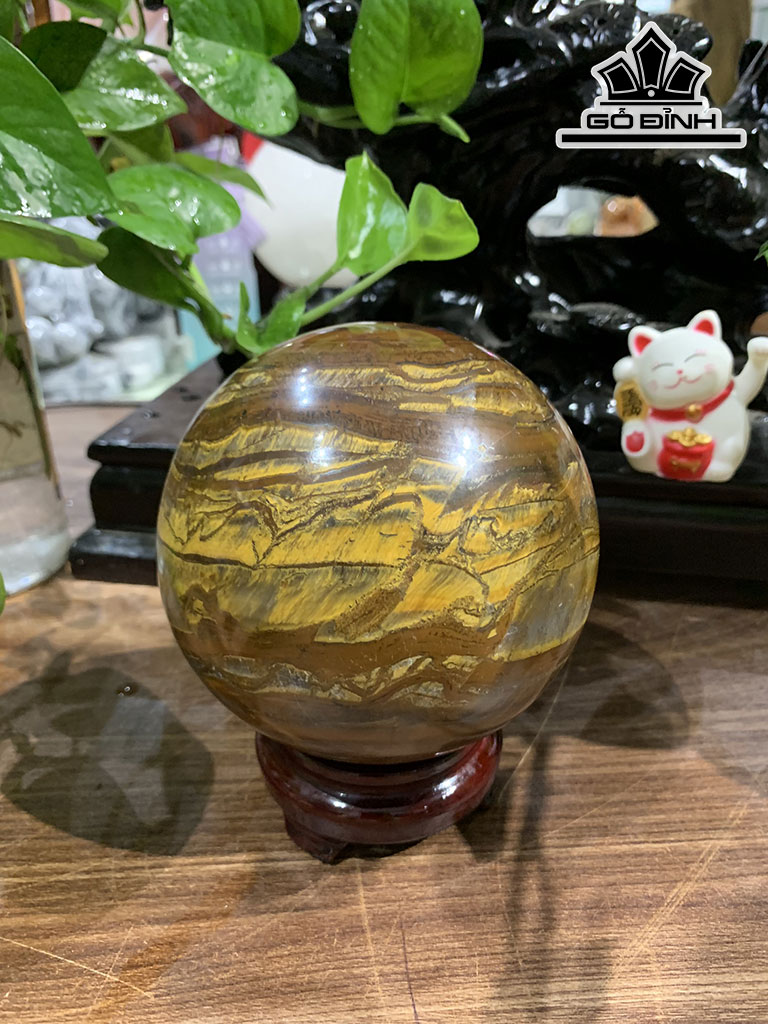 Bi Cầu Đá Mắt Hổ Đường Kính 12 (cm) 2,71kg