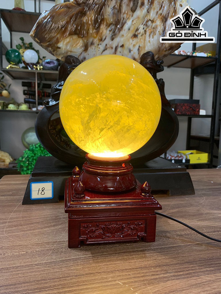 Bi Cầu Đá Thạch Anh Vàng Đường Kính 6,3 (cm) 16,5kg