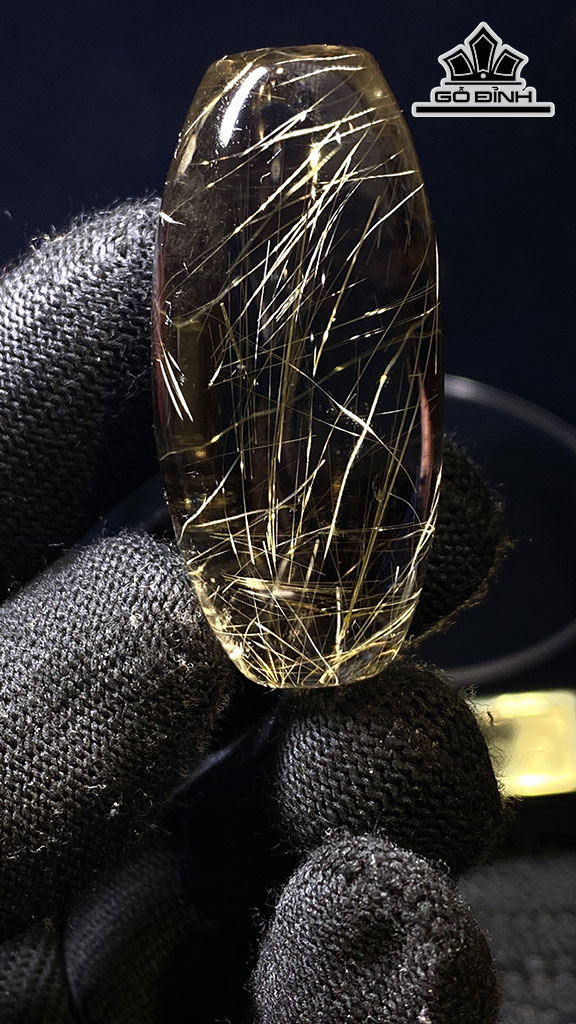 Vòng Tay Ngọc Bích Lu Thống Đá Thạch Anh Tóc Vàng Cao 45,6 Ngang 21 (mm) 32,6gr