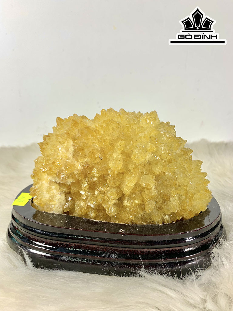 Tác Phẩm Mầm Tinh Thể Đá Thạch Anh Vàng Cao 16 (cm) 1,68kg
