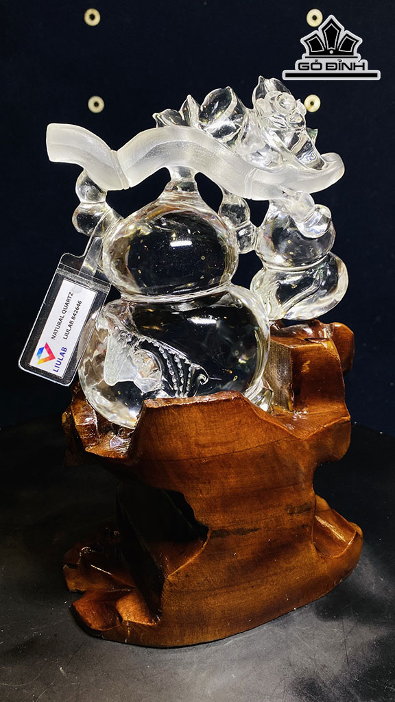 Tác Phẩm Hồ Lô Đá Thạch Anh Trắng Cao 13,7 Ngang 12,8 Sâu 5,6 (cm) 0,7kg