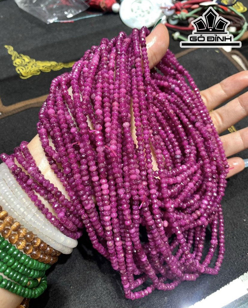 Vòng Tay Chuỗi Đá Ruby Đường Kính Hạt 4 (cm)