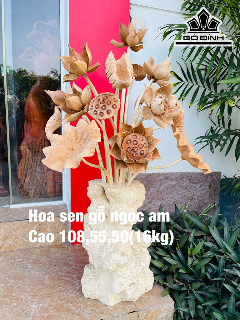 Bình Hoa Gỗ Ngọc Am Cao 108 Ngang 55 Sâu 50 (cm)