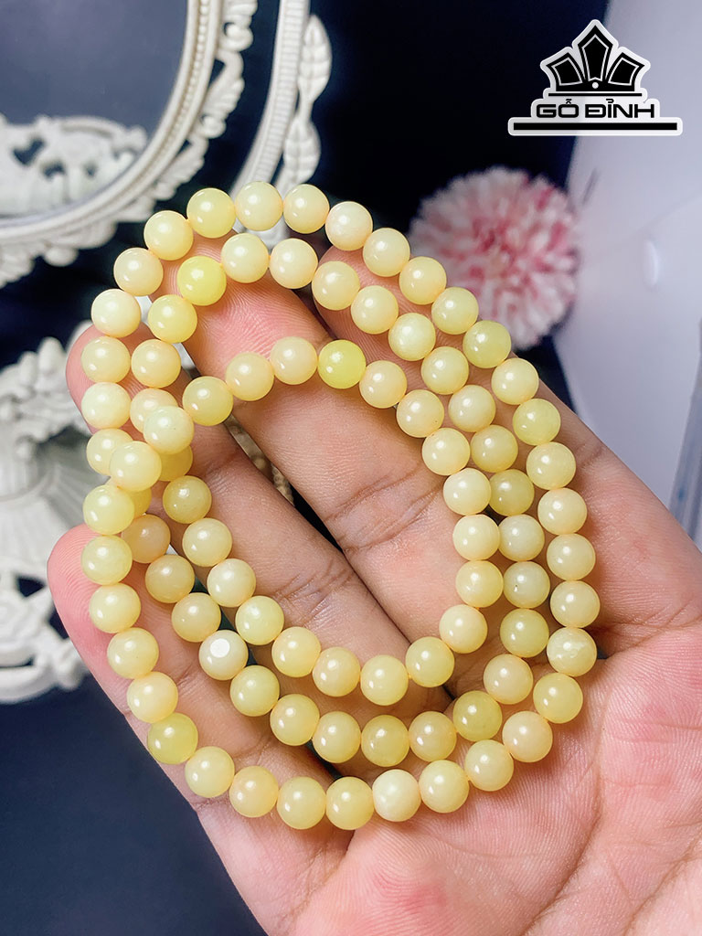 Chuỗi Đá Serpentine Đường Kính Hạt 6,4 (mm)