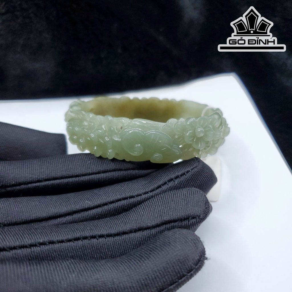 Vòng Tay Đá Ngọc Bích (Nephrite Jade) Đường Kính 58 (mm)