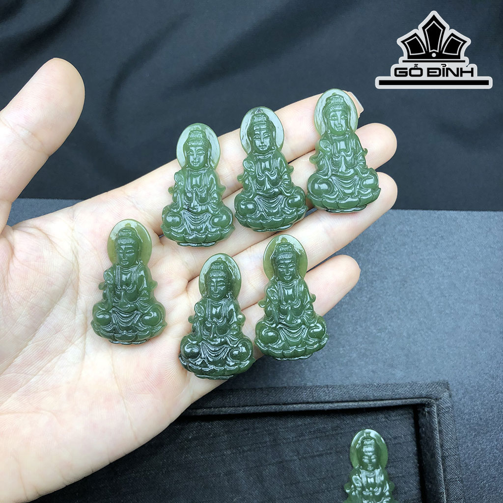 Mặt Dây Chuyền Đá Ngọc Bích (Nephrite Jade) Cao 3,5 (cm)