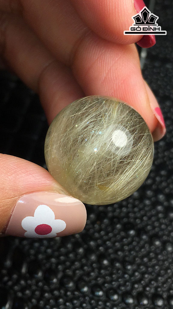 Bi Đá Thạch Anh Tóc Vàng Đường Kính Hạt 20,3 (mm) 12,6gr