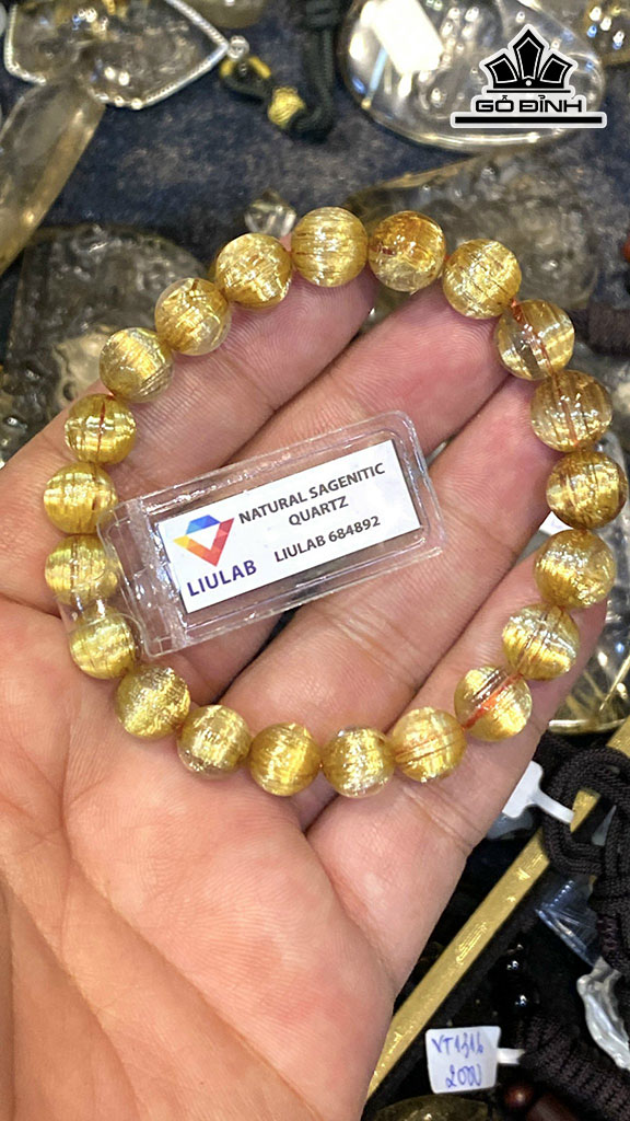 Vòng Tay Đá Thạch Anh Tóc Vàng Đường Kính Hạt 10,33-9,08 (mm) 131.13cts