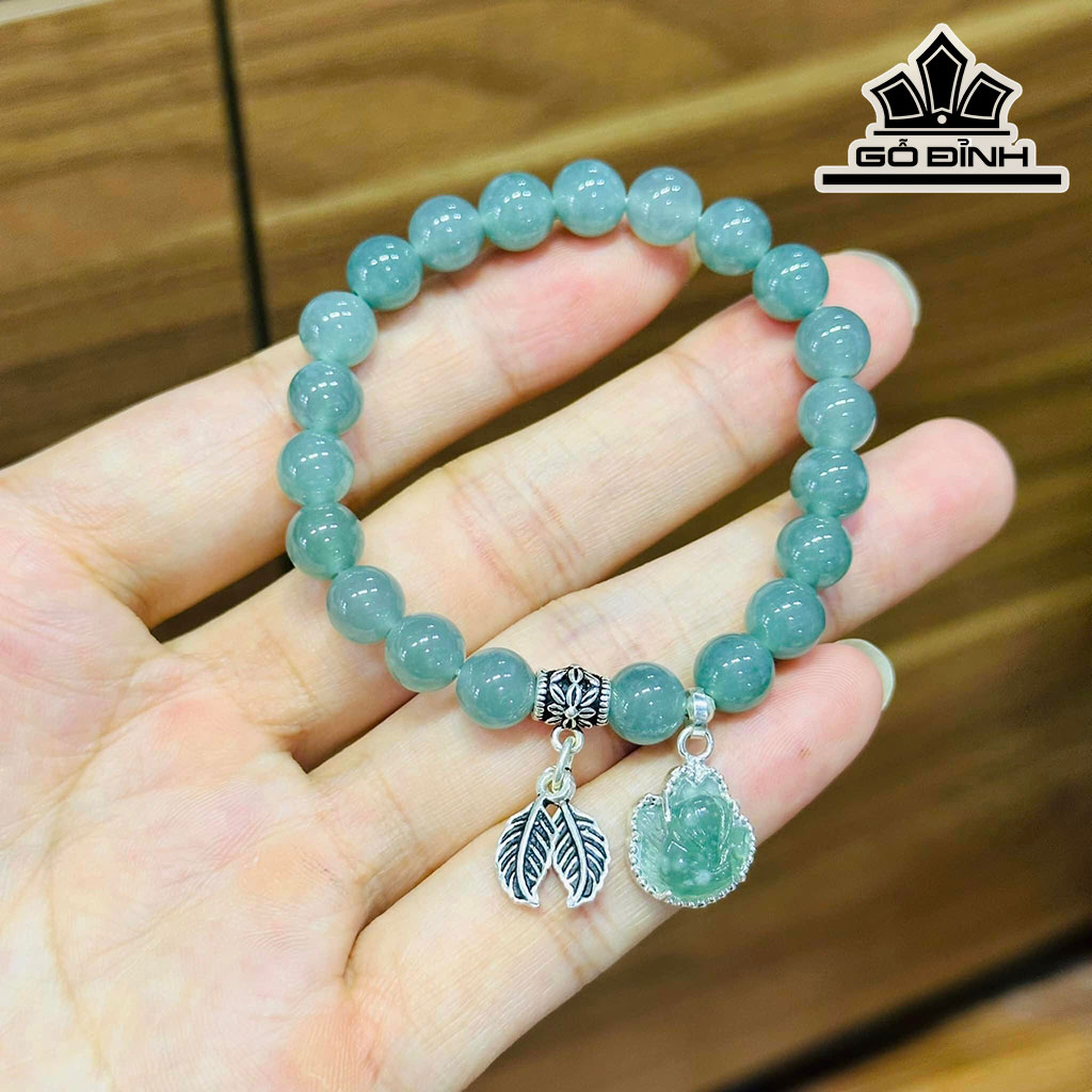 Vòng Tay Đá Ngọc Lam (Turquoise) Đường Kính Hạt 7,7 (mm)