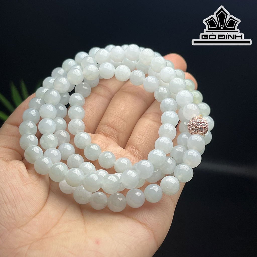 Chuỗi Đá Bạch Ngọc Đường Kính Hạt 7 (mm)