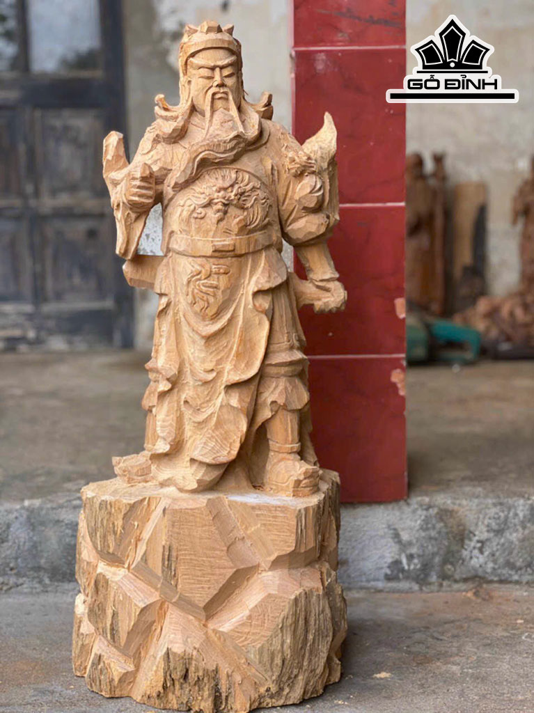 Tượng Quan Công Gỗ Ngọc Am Cao 70 Ngang 29 Sâu 21 (cm)