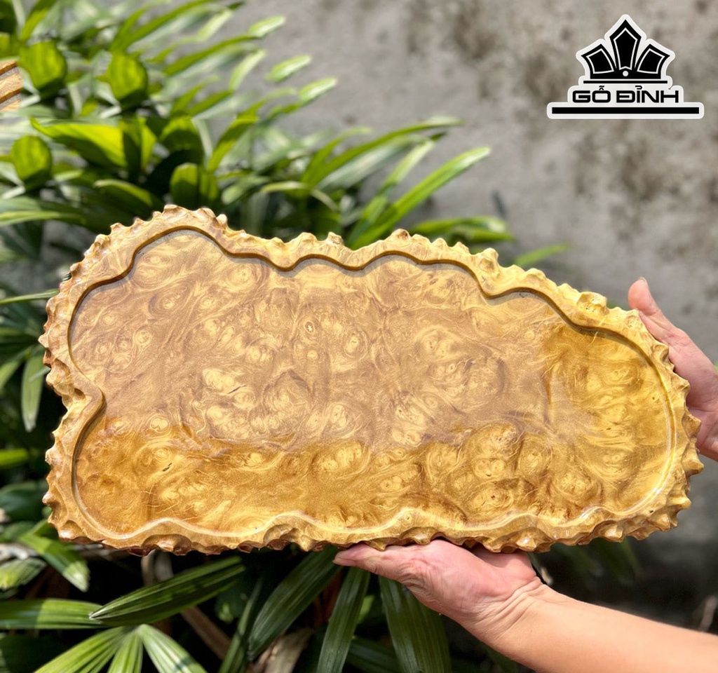Khay Trà Gỗ Nu Nghiến Cao 25 Ngang 48 Sâu 2,5 (cm)