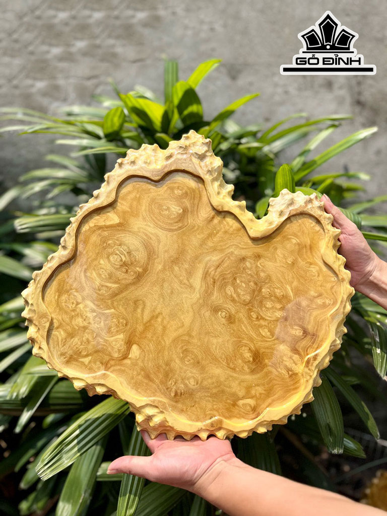 Khay Trà Gỗ Nu Nghiến Cao 39 Ngang 37 Sâu 2,5 (cm)