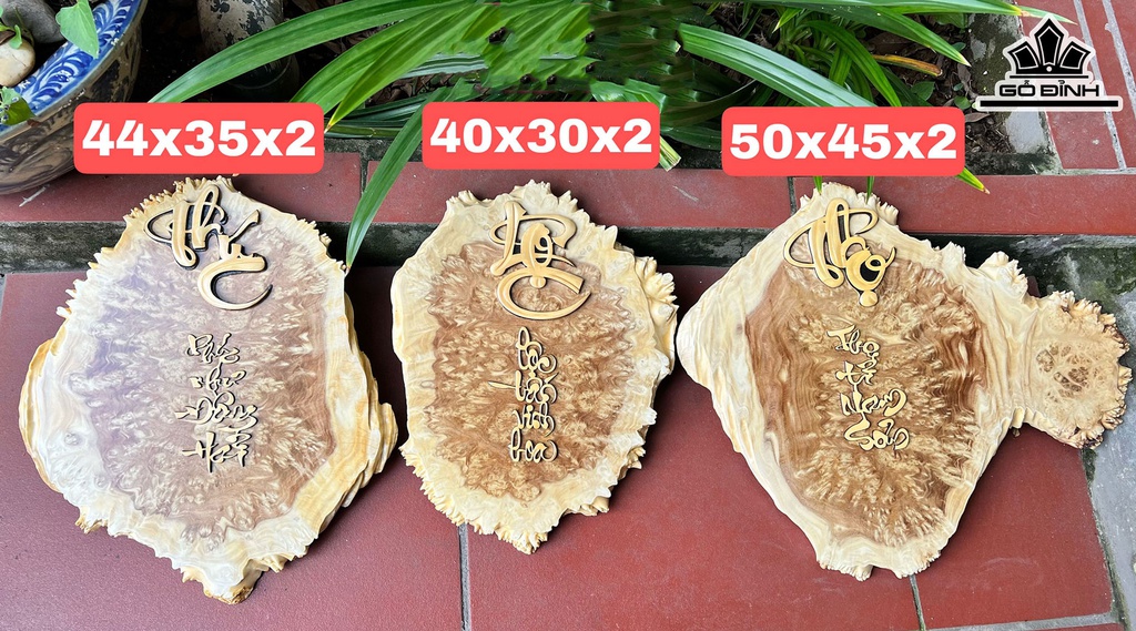 Tranh Phúc Lộc Thọ Gỗ Nu Nghiến Cao 44 Ngang 35 Sâu 2 (cm)