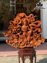 Tượng Phật Bà Quan Âm Gỗ Huyết Long Cao 65 Ngang 79 Sâu 8 (cm)