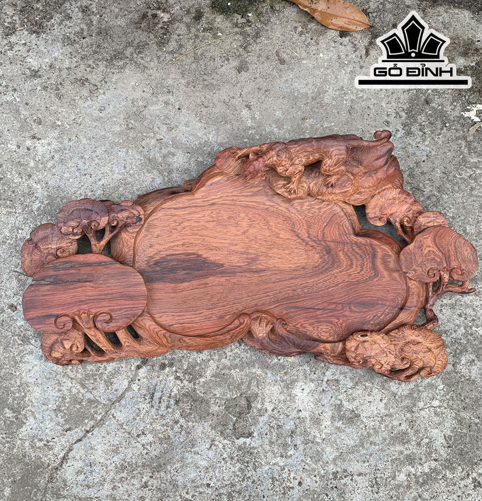 Khay Trà Gỗ Cẩm Ngang 67 Cao 12 Sâu 37 (cm)