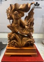Tượng Đạt Ma Bay Gỗ Hương Cao 60 Ngang 32 Sâu 28 (cm)