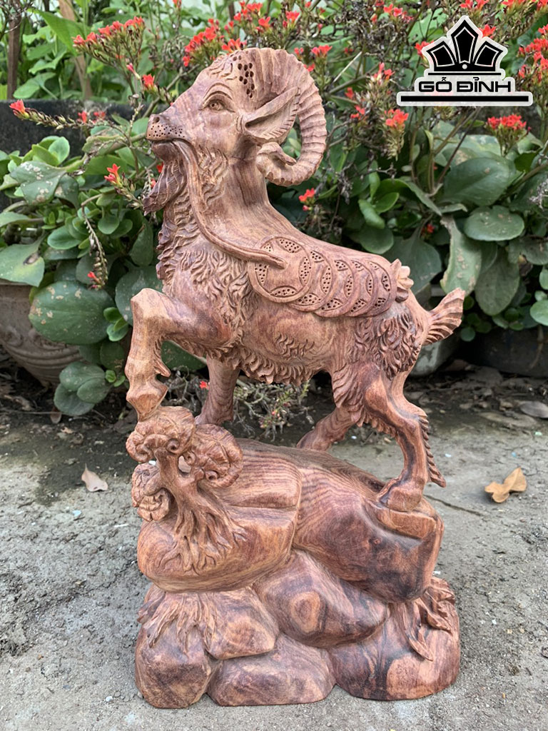 Tượng Nhất Dương Gỗ Cẩm Cao 34 Ngang 22 Sâu 11 (cm)