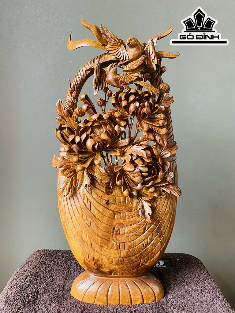 Giỏ Hoa Hoa Gỗ Hương Cao 66 Ngang 30 Sâu 10 (cm)