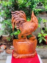Tượng Gà Trống Gỗ Hương Cao 56 Ngang 33 Sâu 17 (cm)
