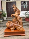 Tượng Ngựa Phong Thủy (Nhất Mã Phi Thiên) Gỗ Hương Cao 58 Ngang 40 Sâu 20 (cm)