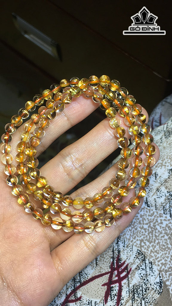 Chuỗi Đá Thạch Anh Tóc Vàng Đường Kính Hạt 5,2 (mm) 20.7gr