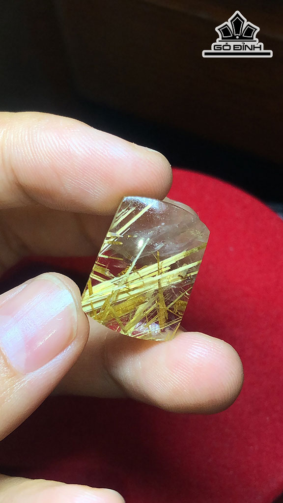 Mặt Dây Chuyền Đá Thạch Anh Tóc Vàng Cao 19,4 Ngang 14,2 Sâu 6,3 (mm) 3,7gr