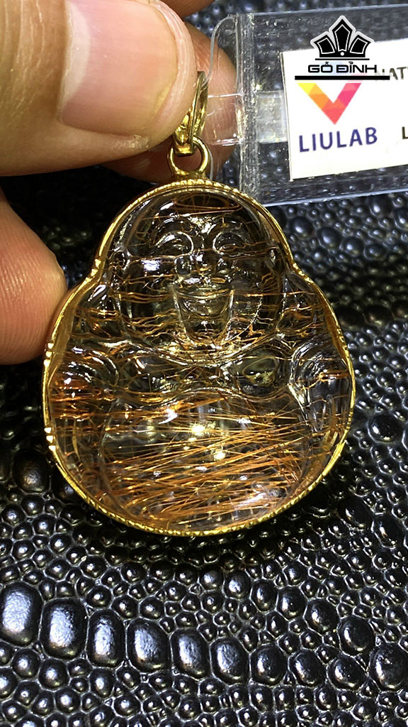 Mặt Dây Chuyền Đá Thạch Anh Tóc Vàng Cao 33,98 Ngang 30,45 Sâu 11,21 (mm) 107,45cts