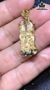 Mặt Dây Chuyền Quan Âm Đá Thạch Anh Tóc Vàng Cao 29,6 Ngang 14,6 Sâu 8,6 (mm) 6gr