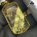Mặt Dây Chuyền Quan Âm Đá Thạch Anh Tóc Vàng Cao 34,4 Ngang 18,3 Sâu 7,2 (mm) 9,5gr